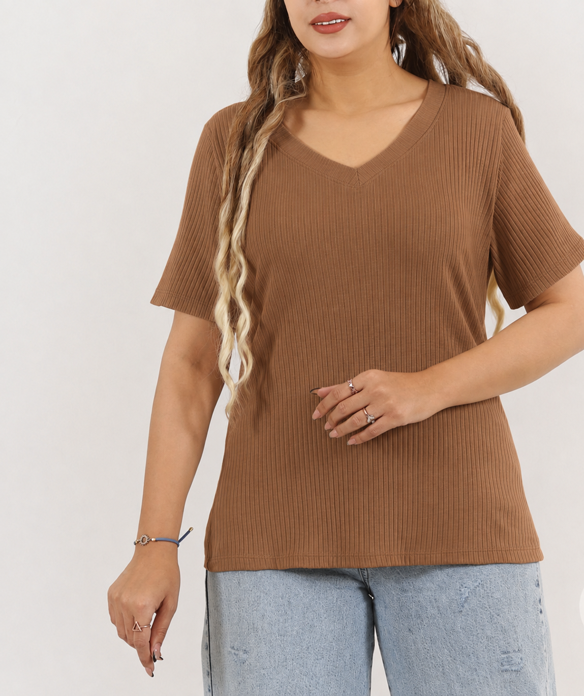 تیشرت زنانه یقه هفت کبریتی